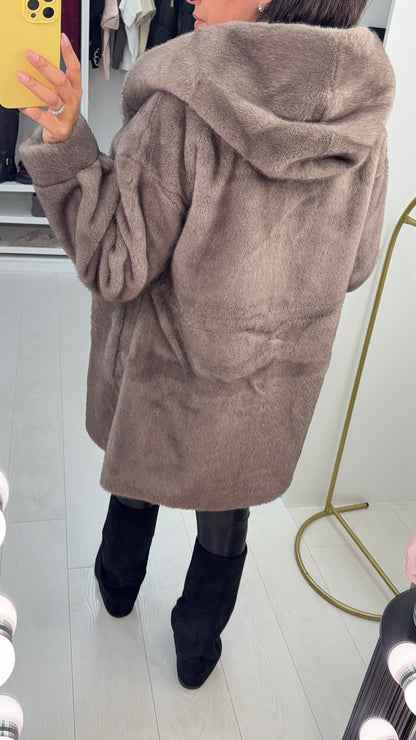 Jovina Faux Fur Hooded Coat