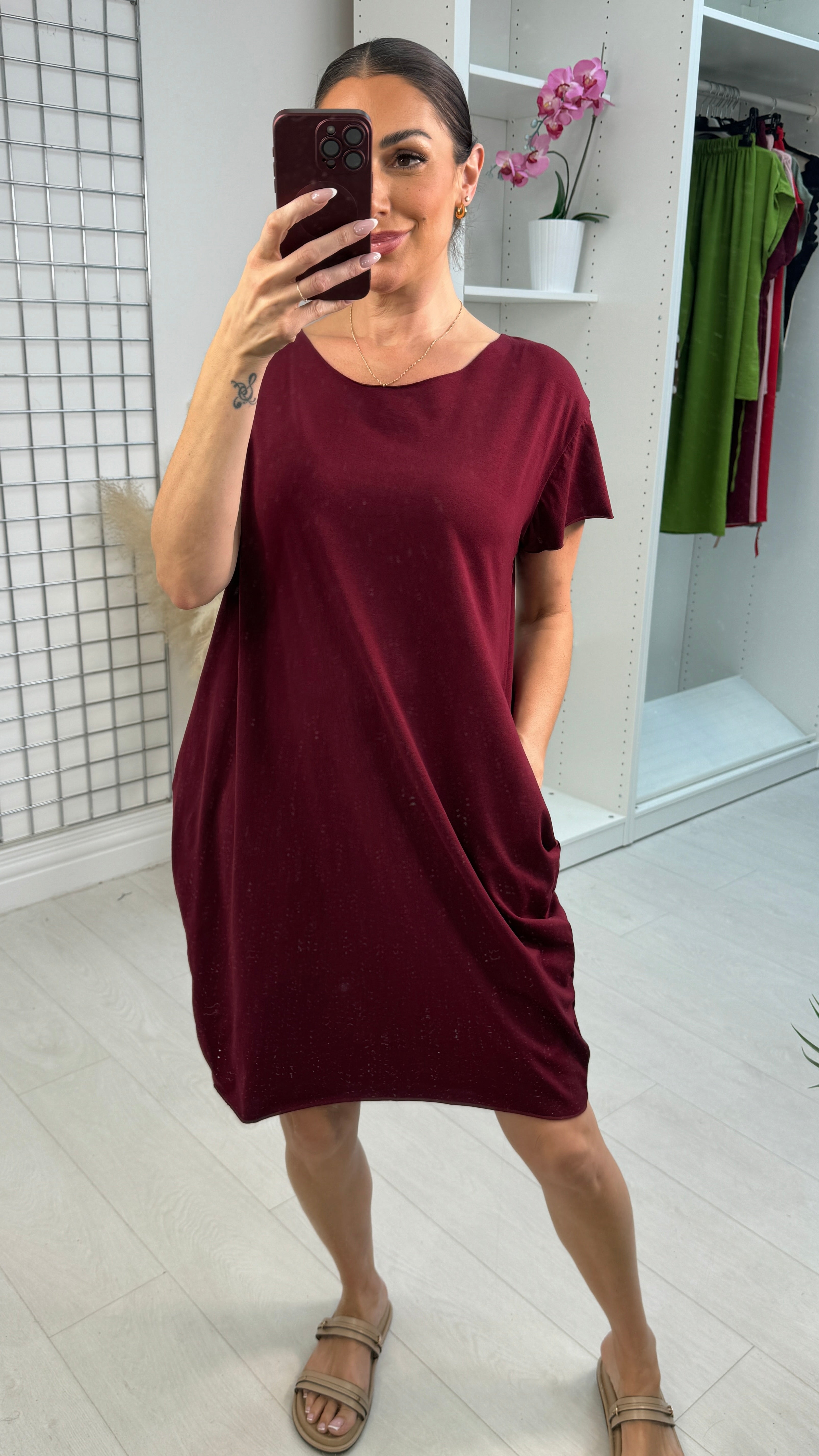 Carmen Plain Loose Fit Pocket Dress