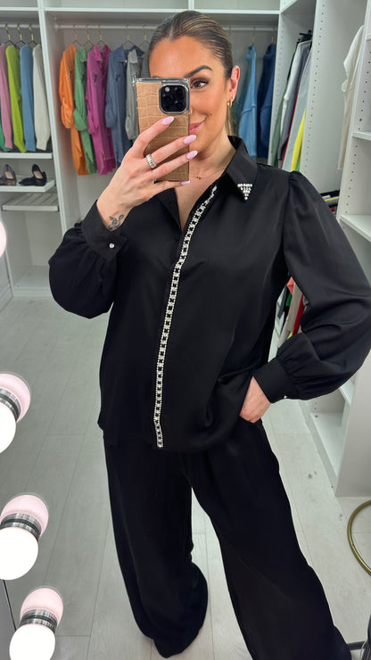 Sarah Embellished Silk Shirt