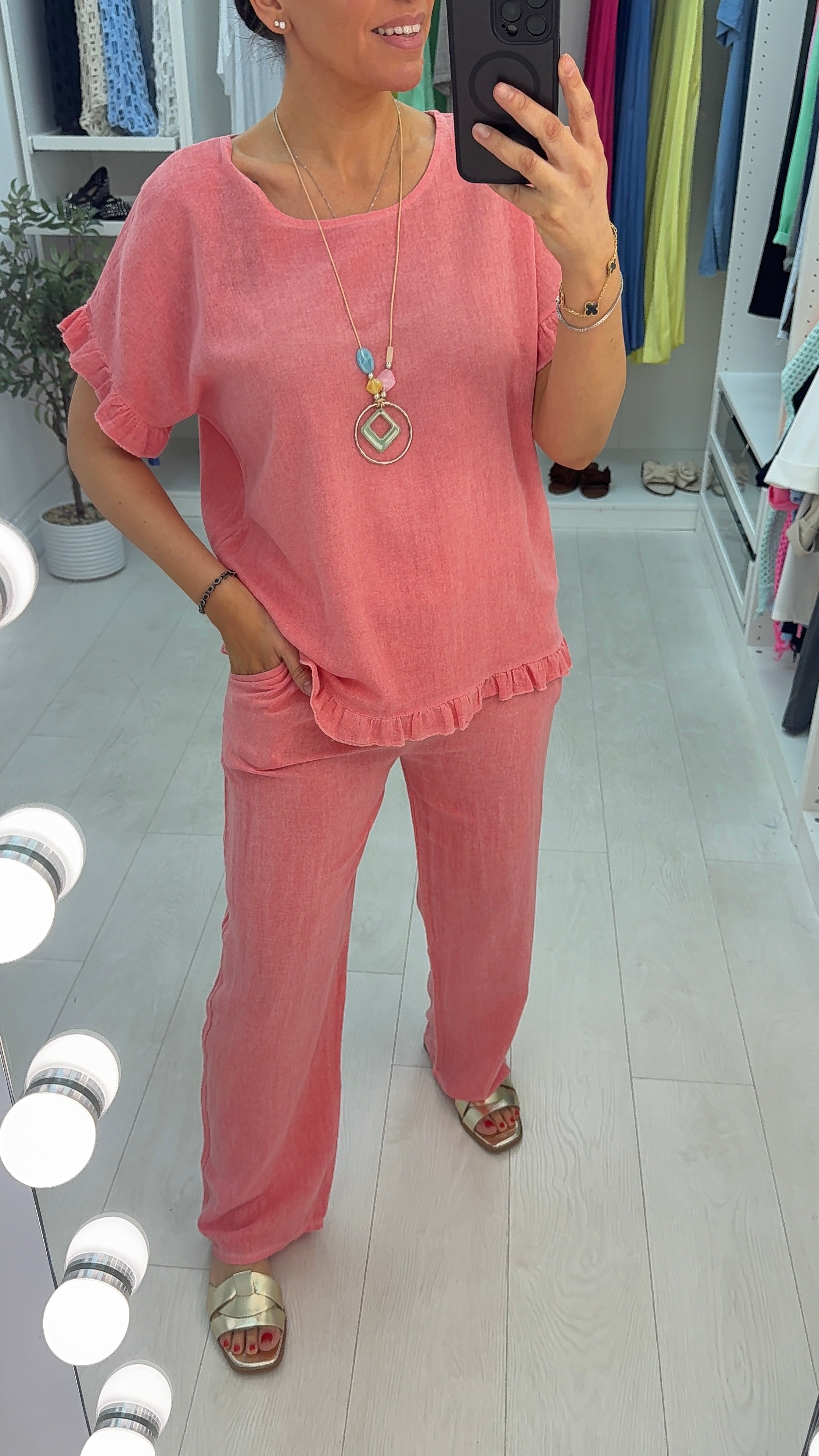 Marie Plain Frill Detail Loose Fit Co-Ord Set