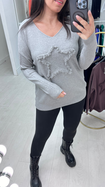 Xaria Frayed Star Detail Jumper