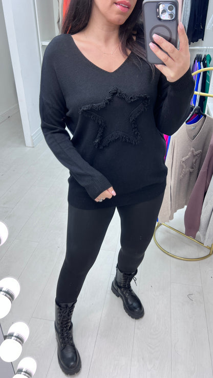 Xaria Frayed Star Detail Jumper