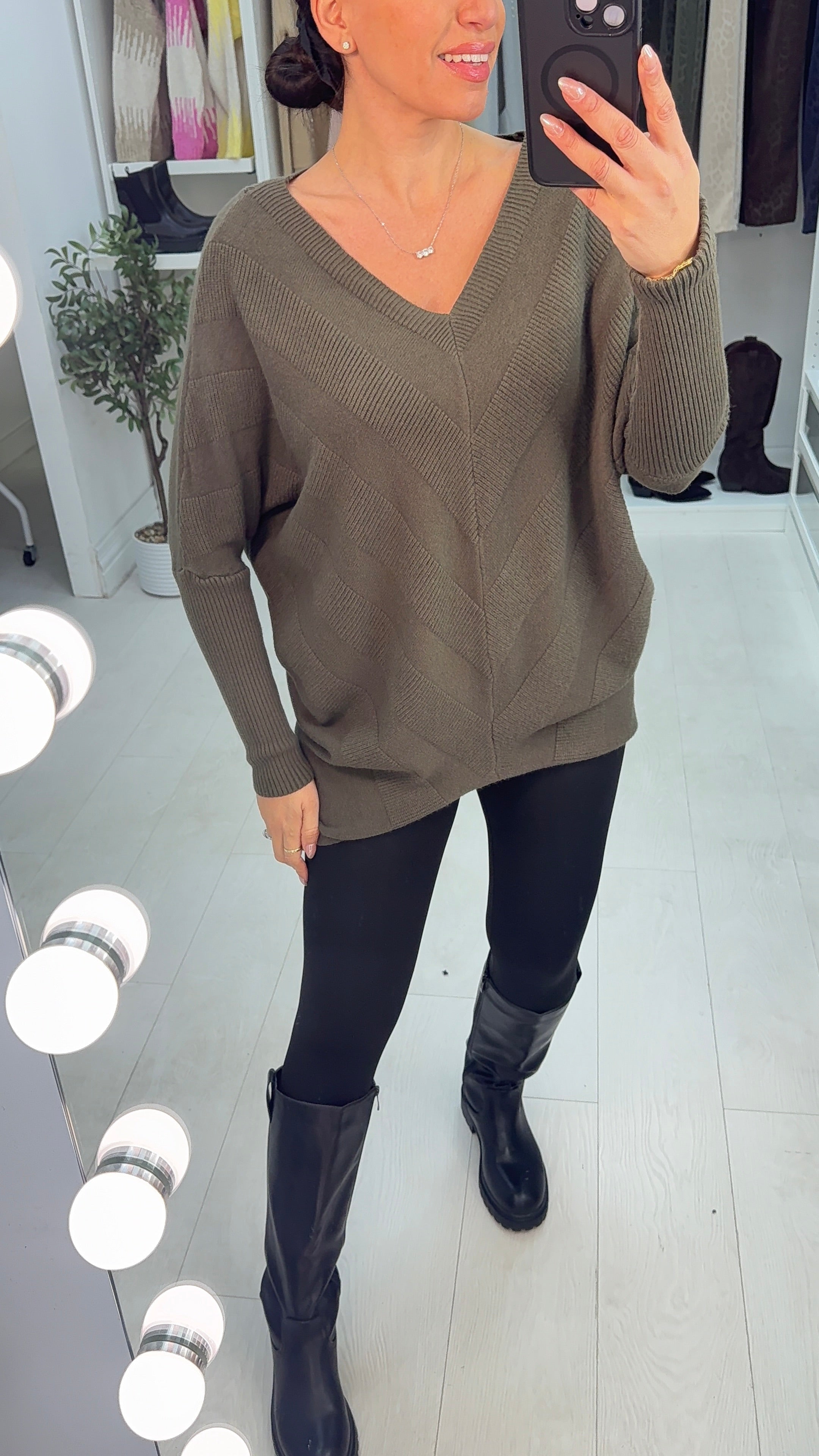 Paislee Plain Asymmetric Loose Fit Jumper