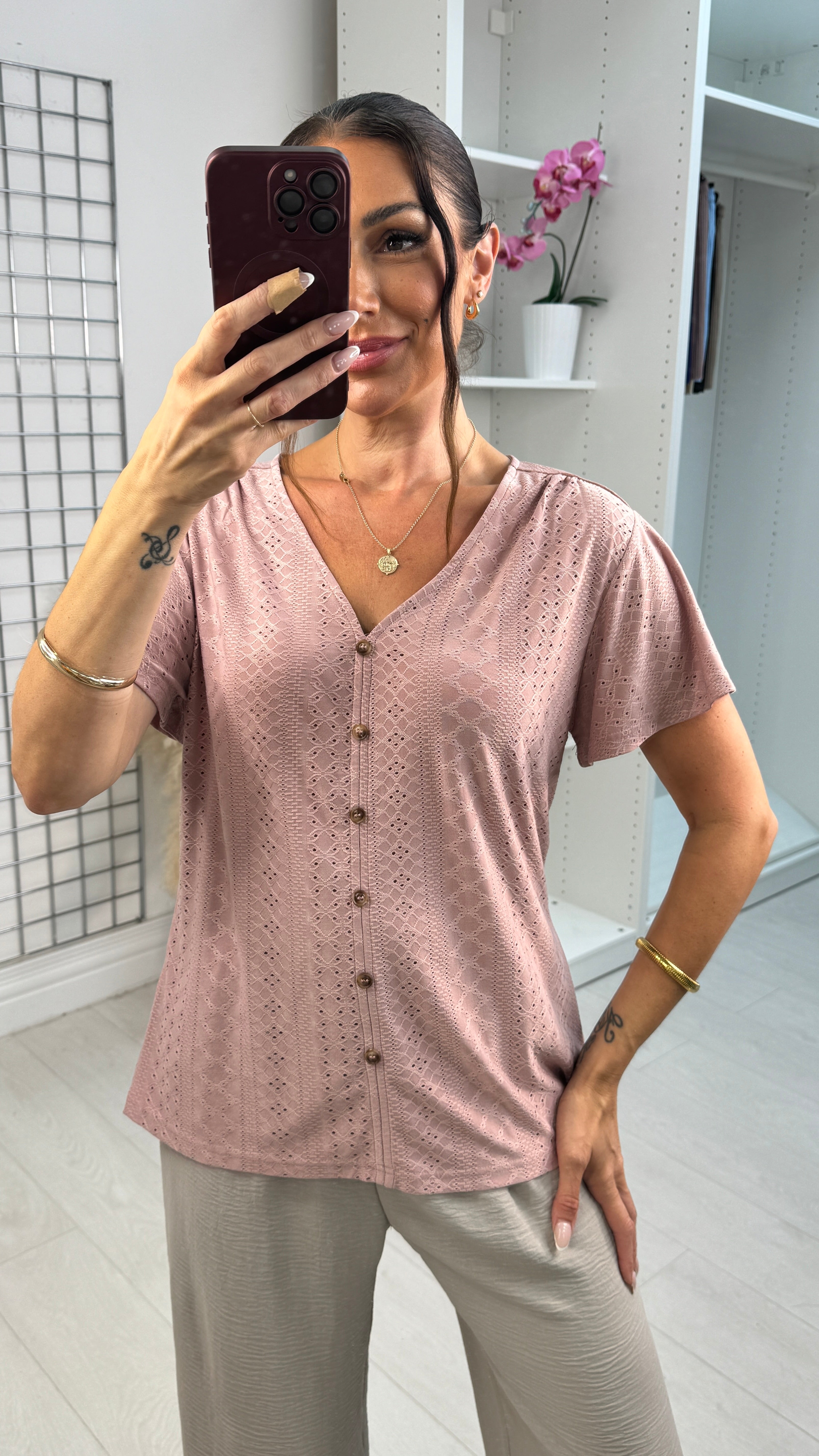 Exeter Cap Sleeve Broderie Top