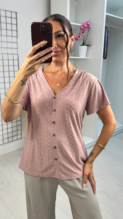 Exeter Cap Sleeve Broderie Top