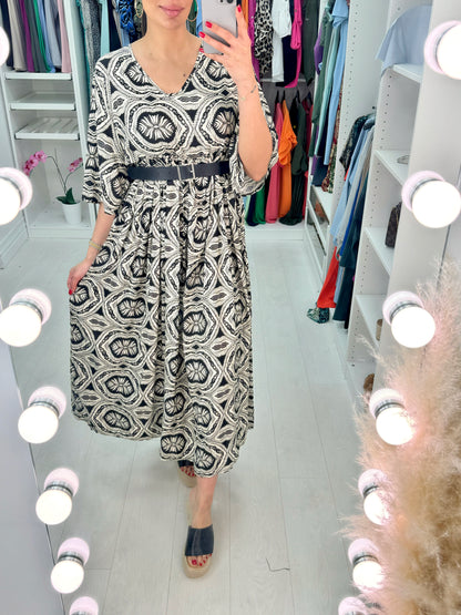 Kate Mosaic Pattern Smock Dress