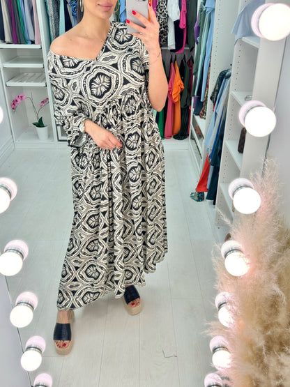 Kate Mosaic Pattern Smock Dress