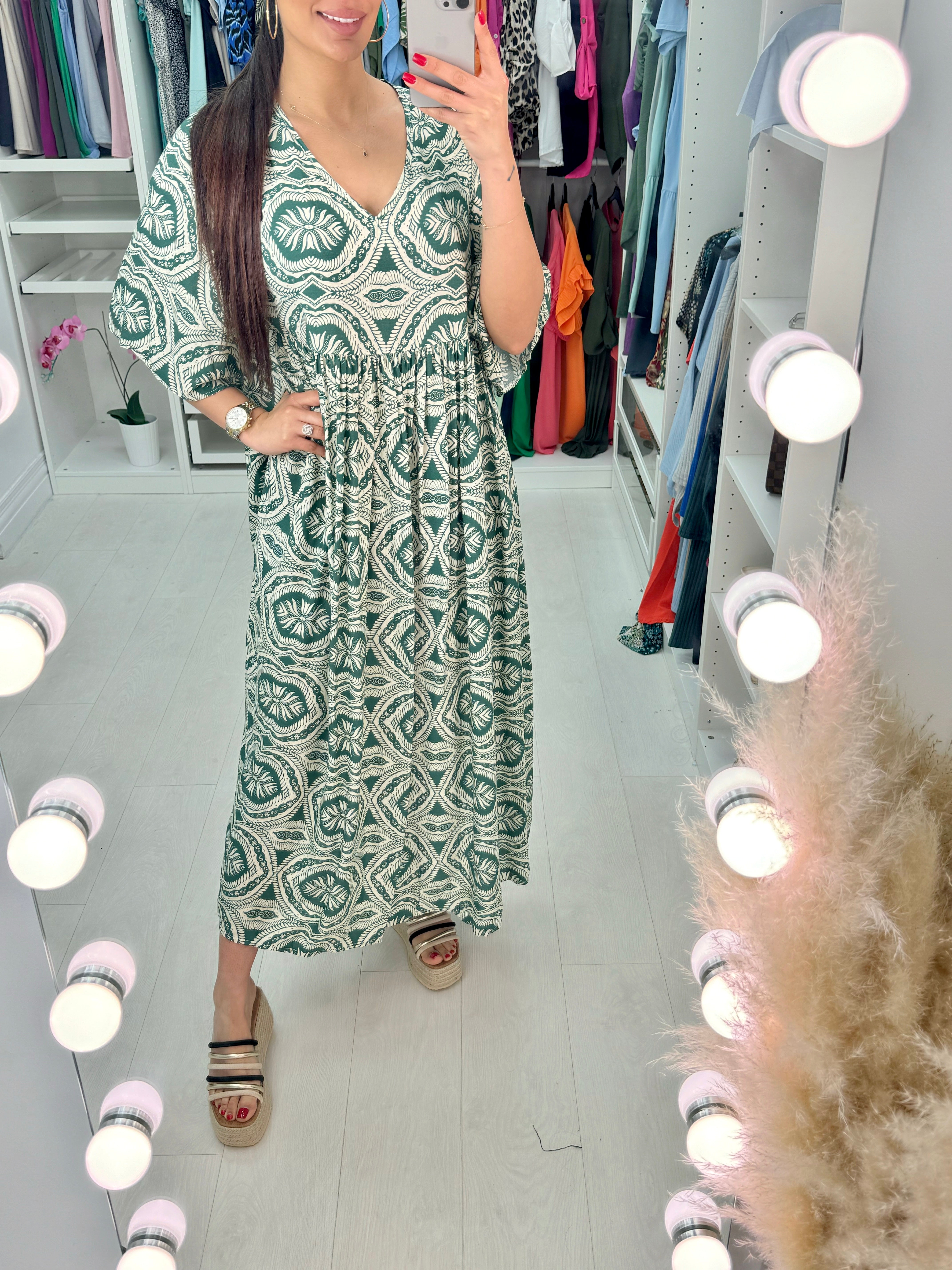 Kate Mosaic Pattern Smock Dress