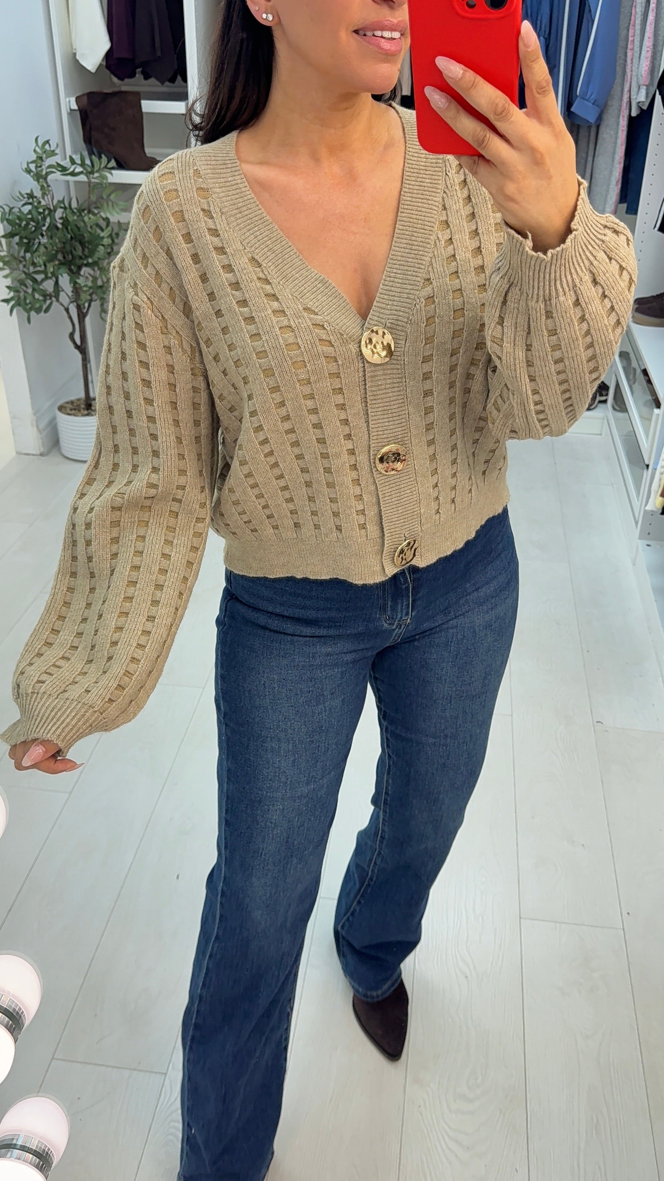 Wiktoria Embellished Button Front Cardigan