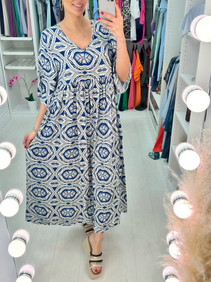 Kate Mosaic Pattern Smock Dress