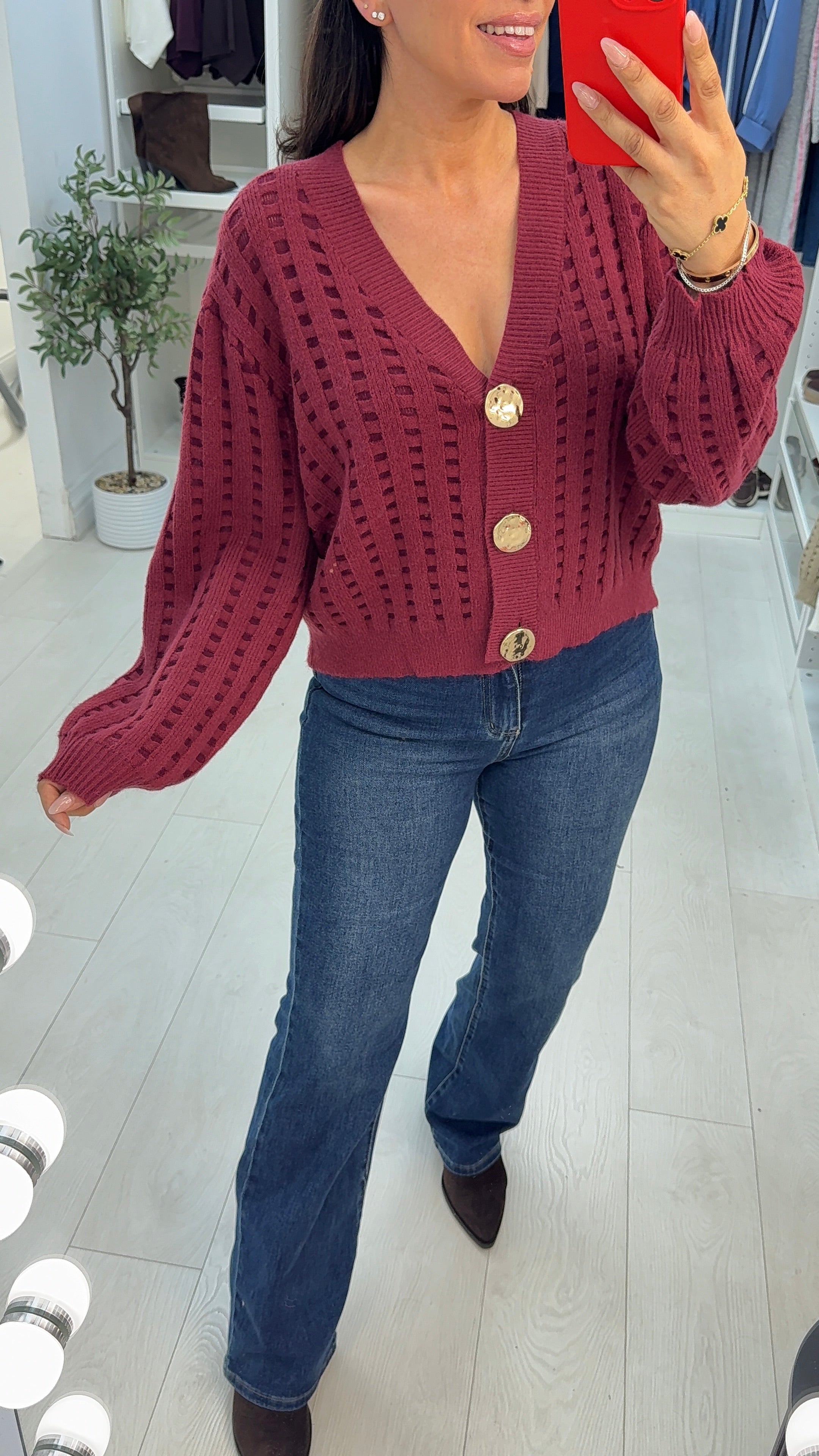 Wiktoria Embellished Button Front Cardigan