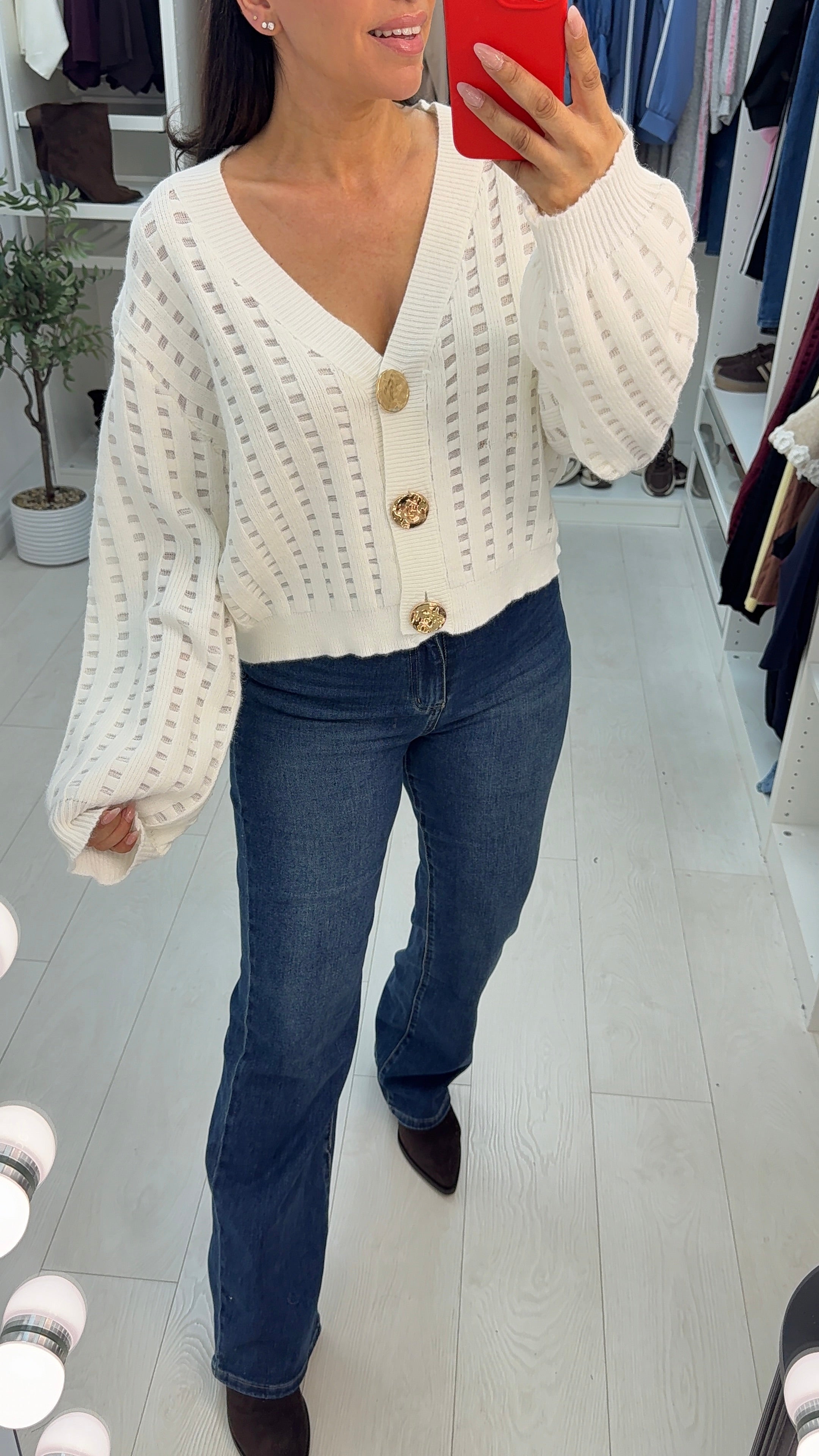 Wiktoria Embellished Button Front Cardigan