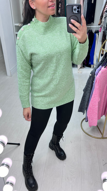 Ziya Diamante Button Detail Knit Jumper