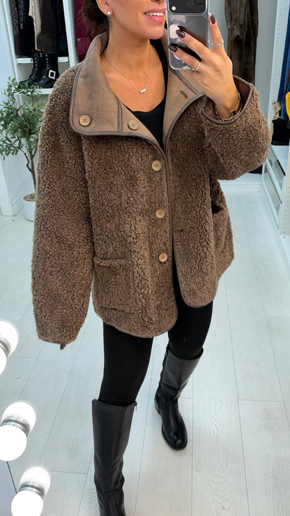 Macie Oversized Faux Shearling Reversible Coat