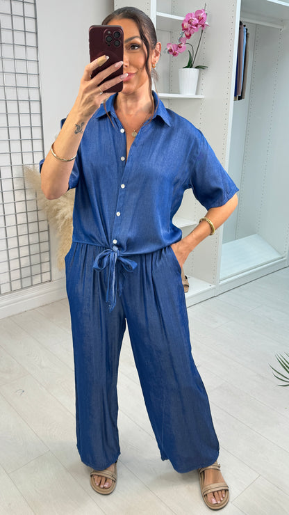 Benita Tie Front Denim Co-Ord Set