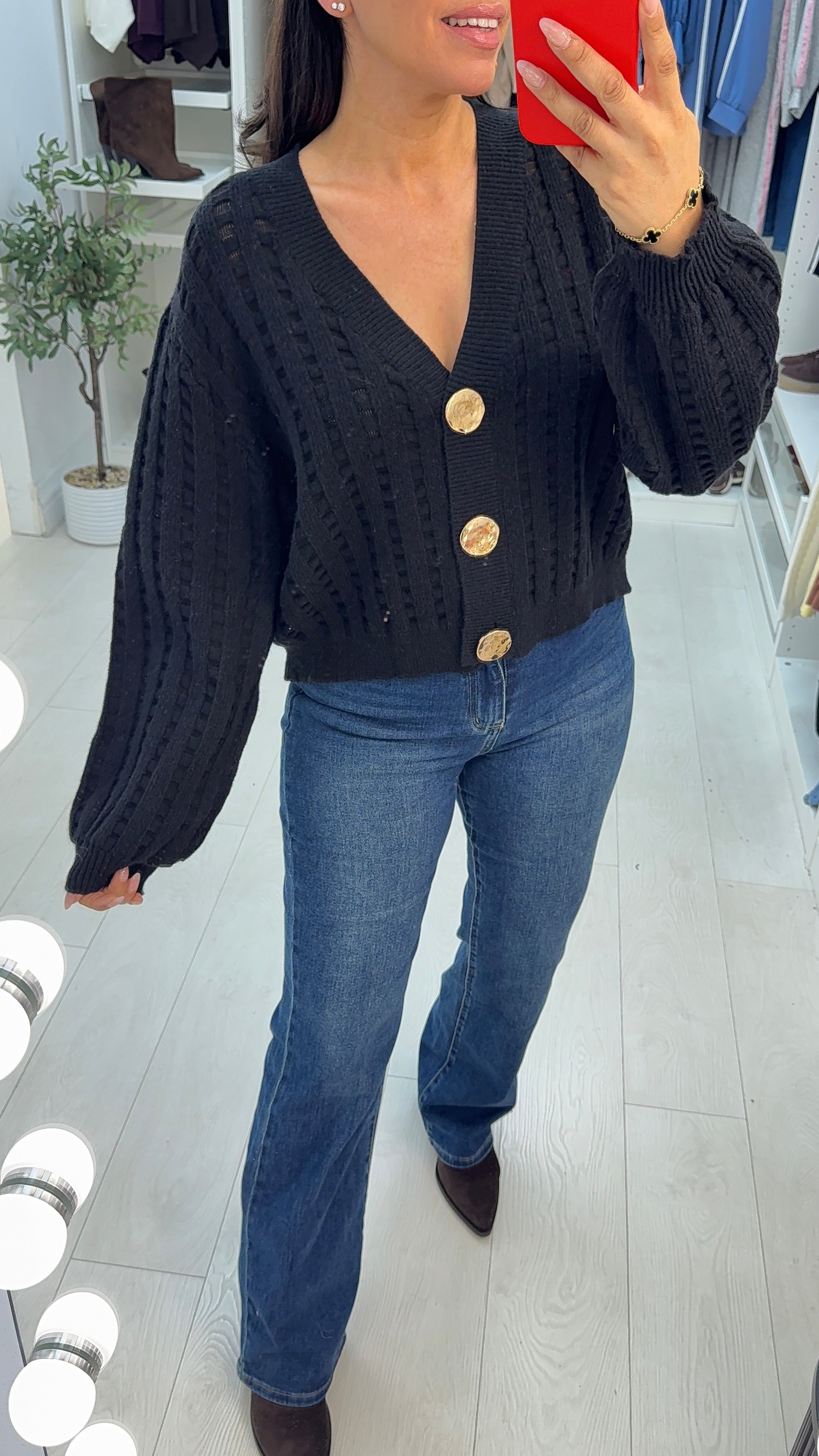 Wiktoria Embellished Button Front Cardigan