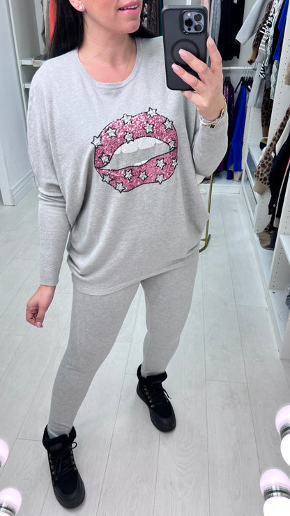 Armeena Sequin Lip Star Loungewear Set