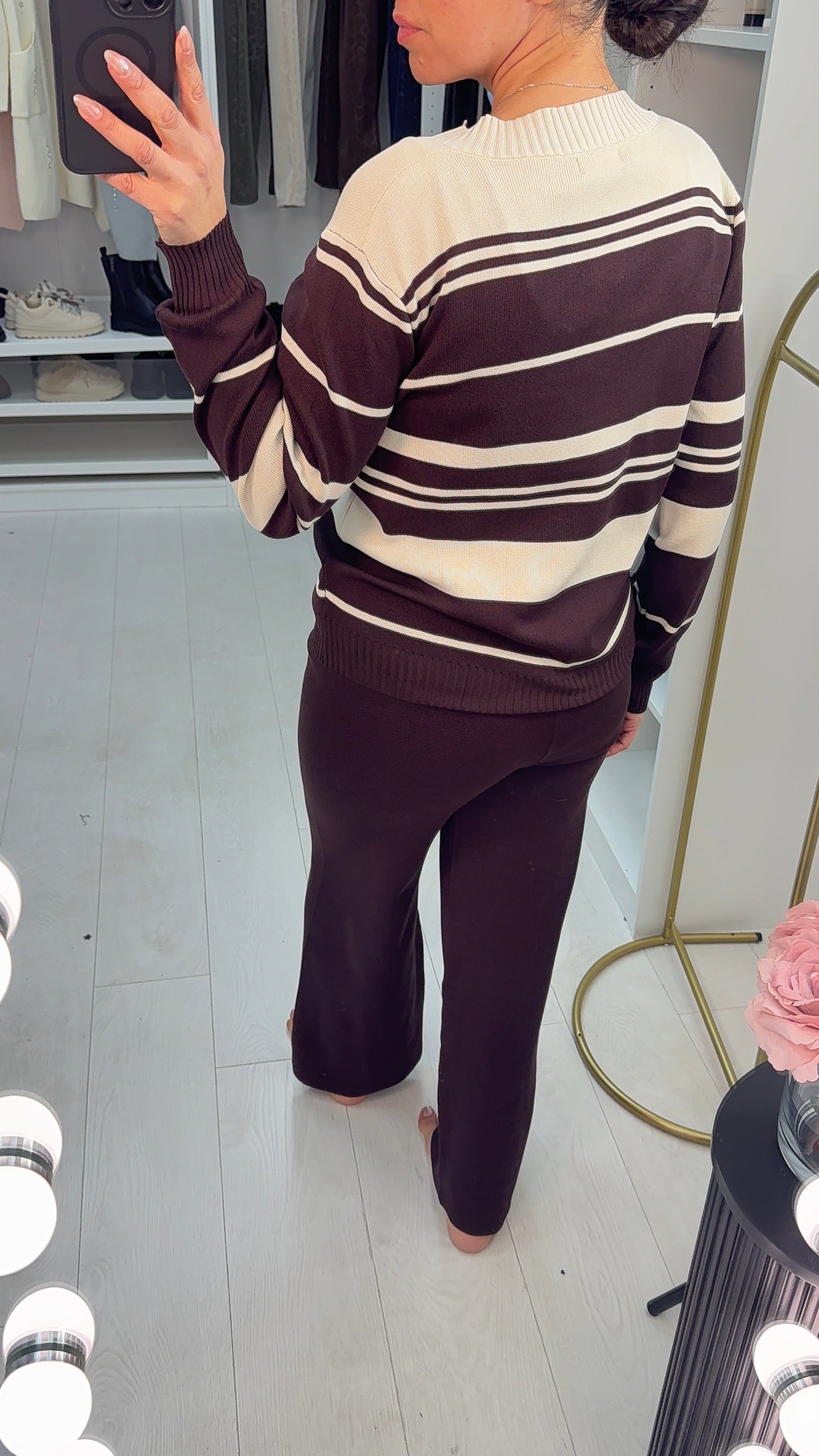 Karis Colour Block V Neck Loungewear Set