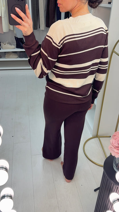 Karis Colour Block V Neck Loungewear Set