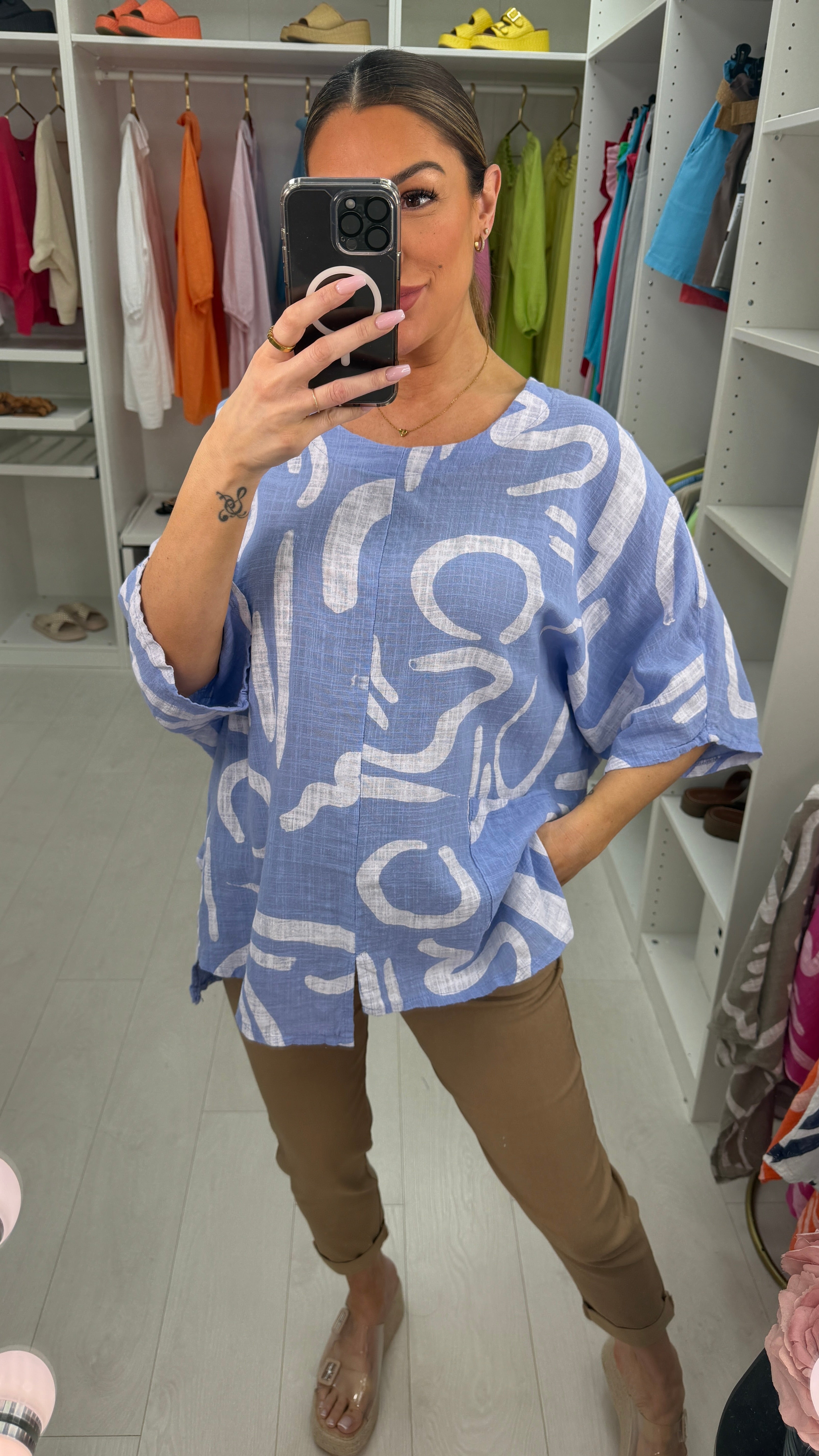 Kehlani Abstract Print Loose Fit Top