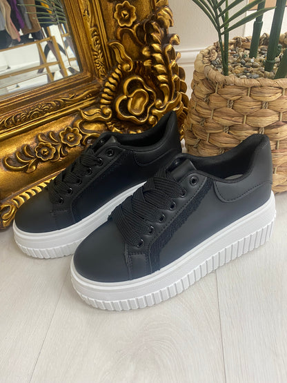 Joanna Plain Embroidery Detail Platform Trainers