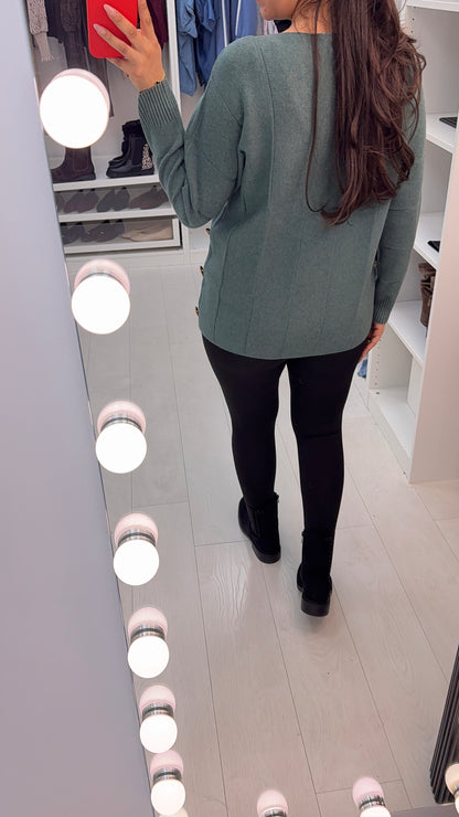 Nicolina Button Detail Knit Jumper
