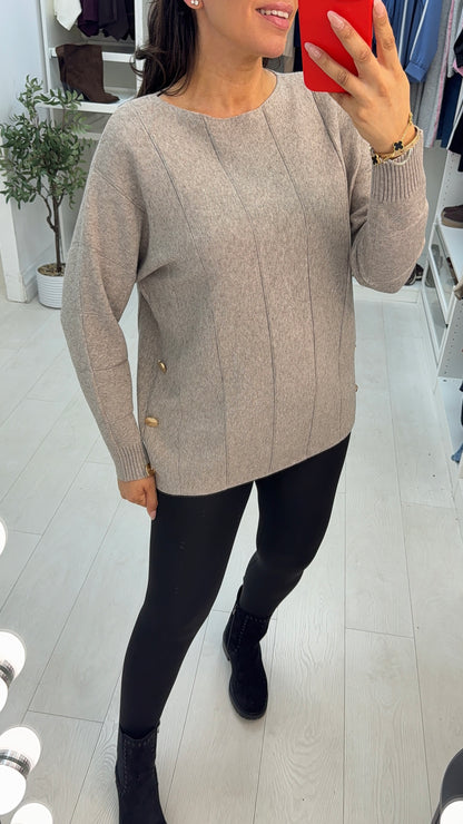 Nicolina Button Detail Knit Jumper