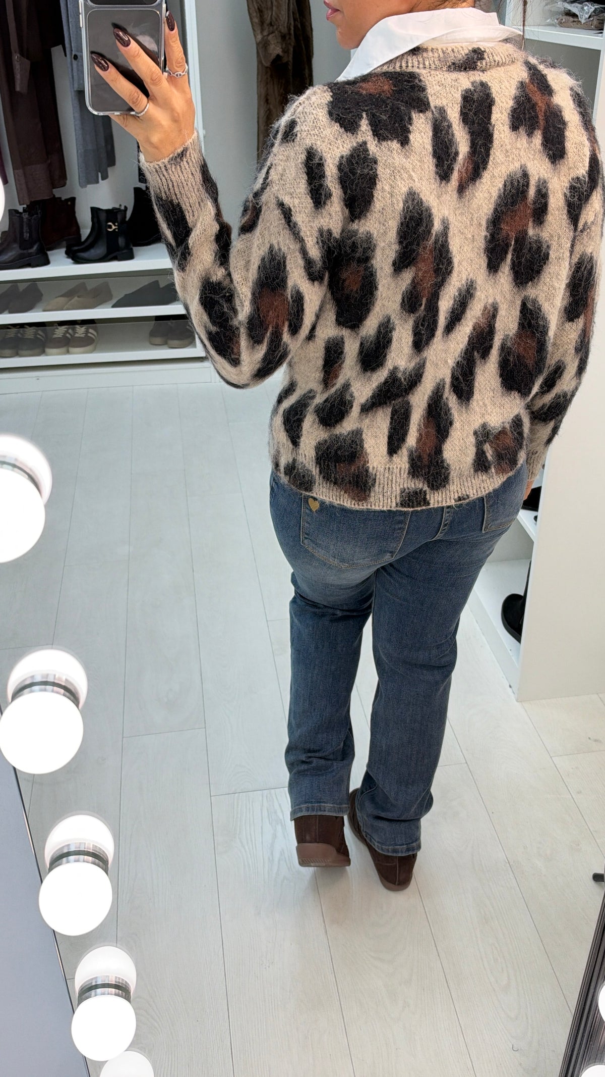 Paulina 2 In 1 Leopard Print Shirt Jumper