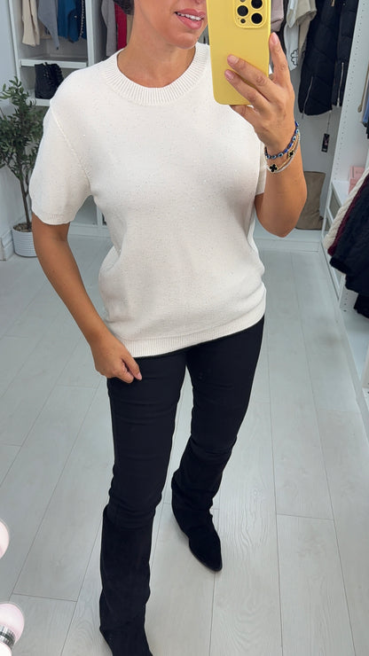 Jayda Sequin Detailed Short Sleeve Jumper