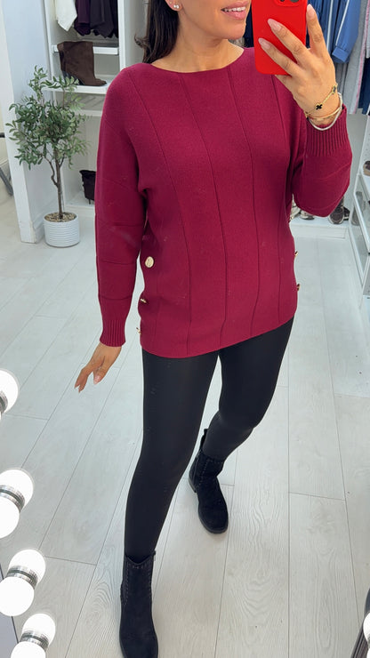 Nicolina Button Detail Knit Jumper