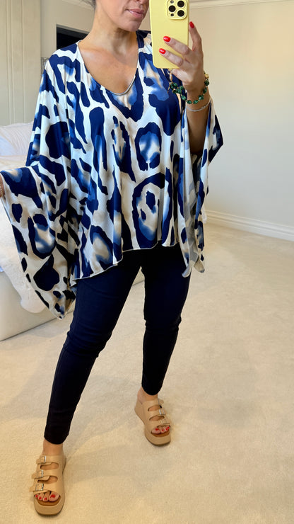 Elowen Leopard Print Loose Fit Asymmetric Top