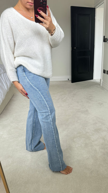 Demzel High Waist Straight Leg Jeans
