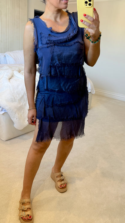 Imanisa Silk Ruffle Dress