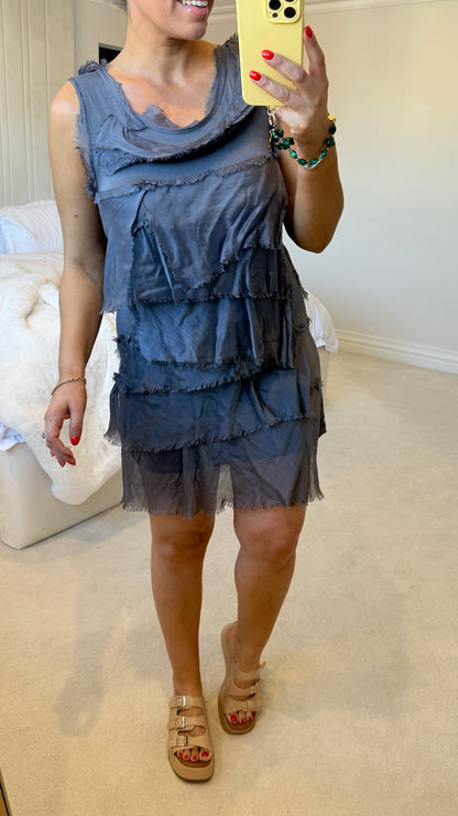 Imanisa Silk Ruffle Dress