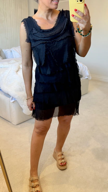 Imanisa Silk Ruffle Dress