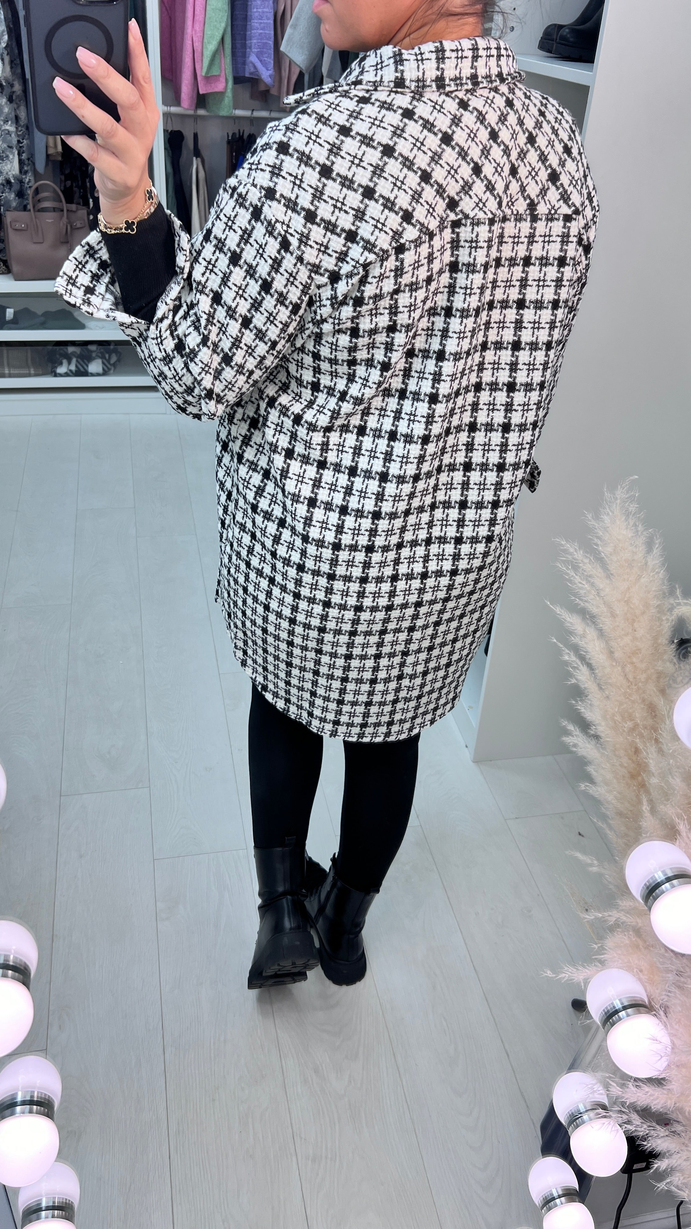 Cecilia Checked Oversized Shacket