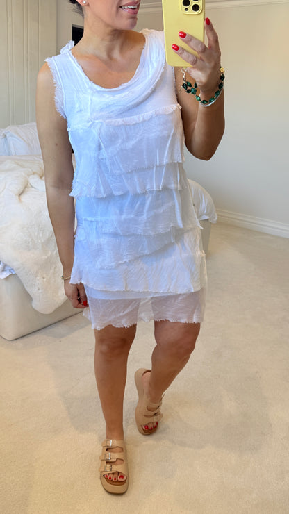 Imanisa Silk Ruffle Dress