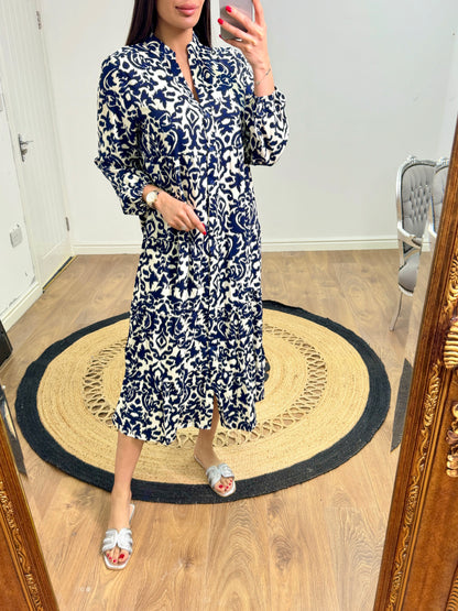 Earla V Neck Patterned Maxi Dress