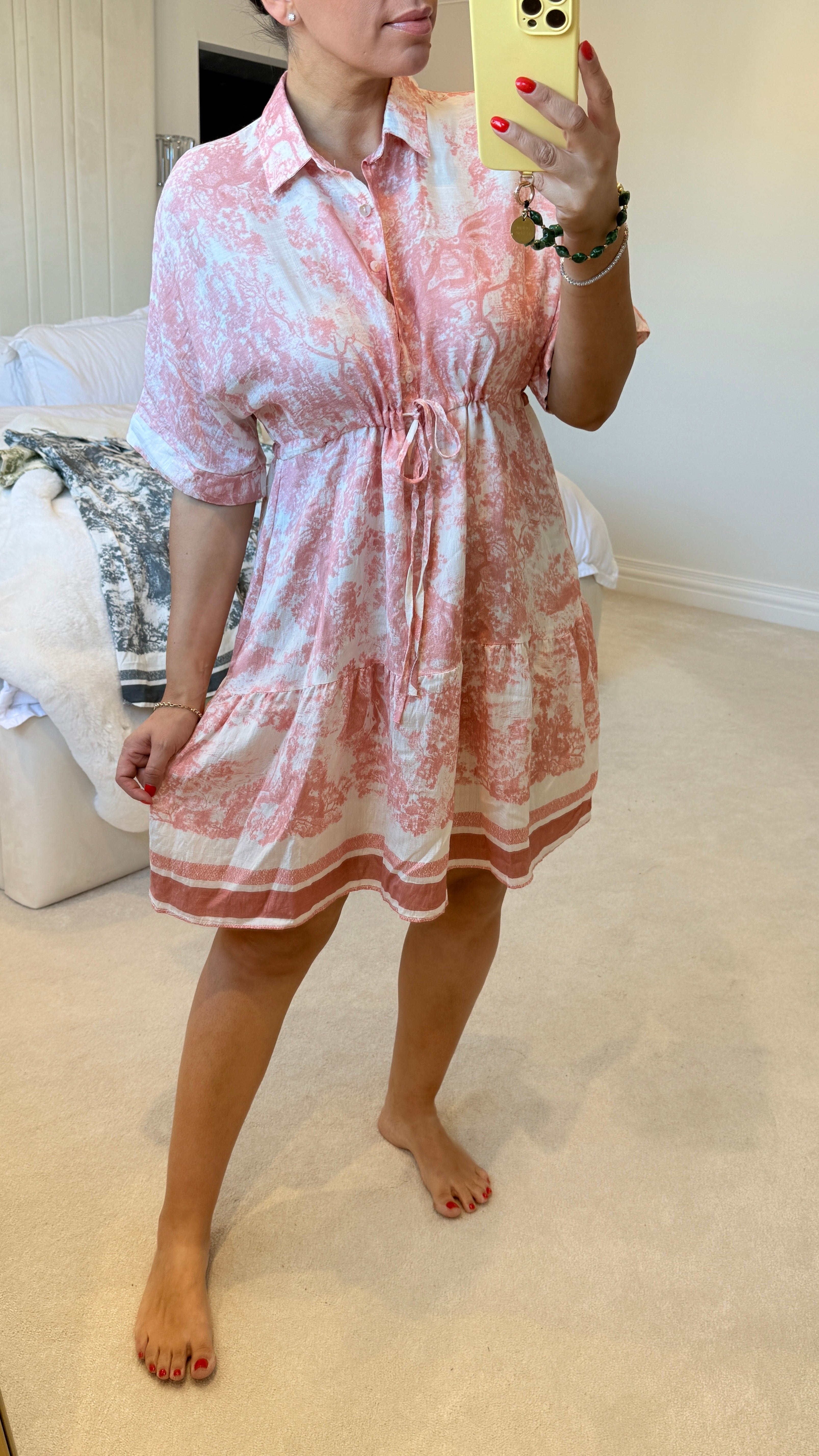 Melina Tree Print Tie Waist Dress