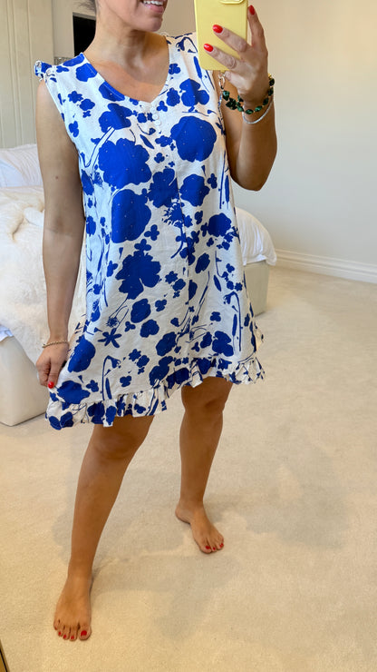 Saskia Abstract Print Embellished Loose Fit Dress