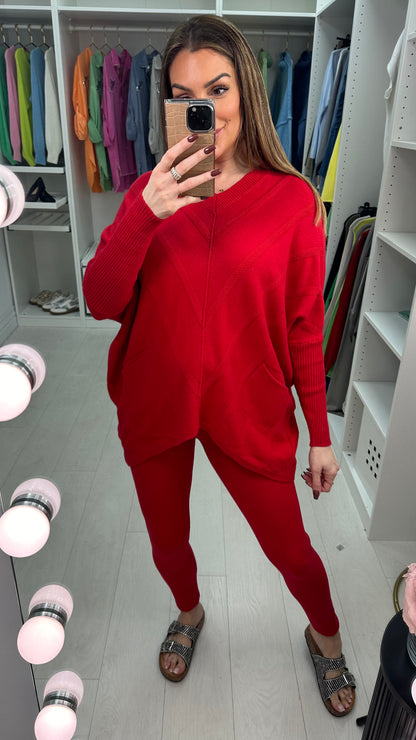 Khloe Asymmetric Detail Knitted Loungewear Set