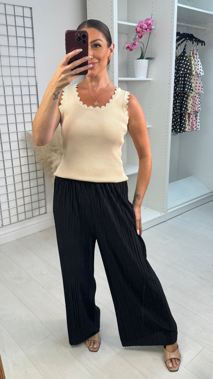 Atlas Pleated Wide Leg Trousers