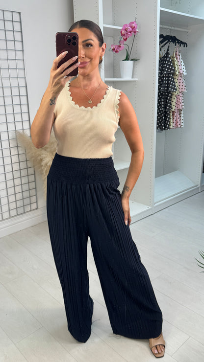 Atlas Pleated Wide Leg Trousers