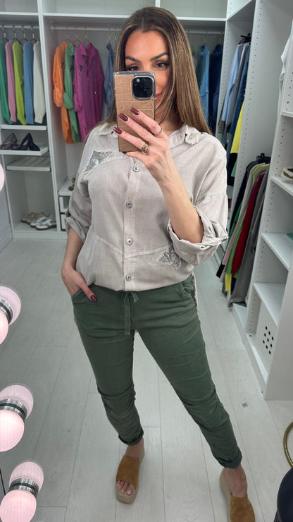 Avery Plain Elasticated Waist Straight Leg Jeans