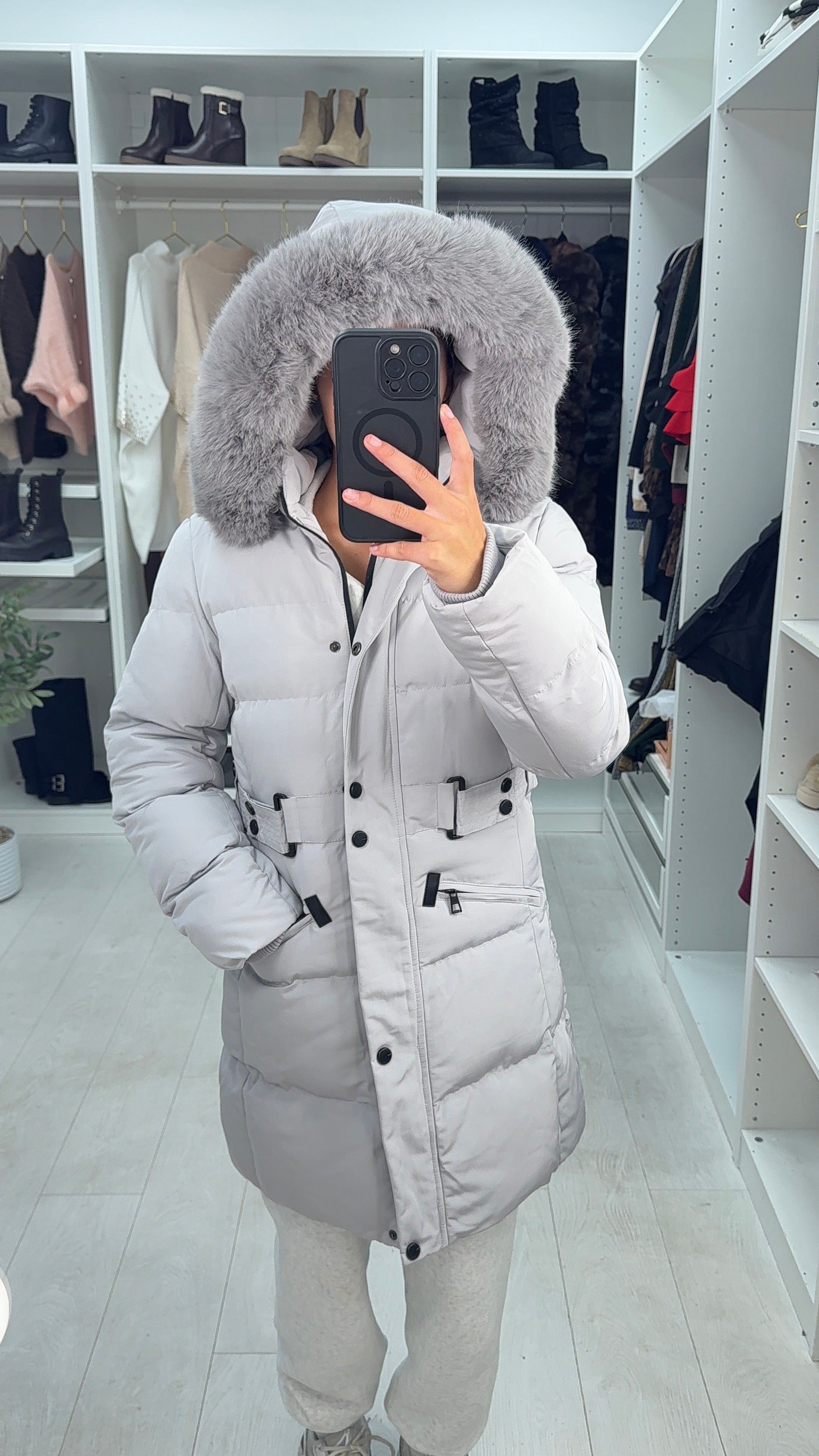 Andrea Faux Fur Hooded Kids Coat