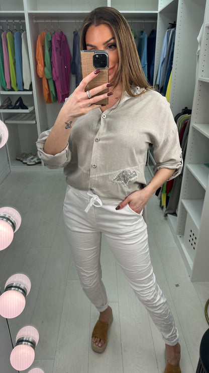 Avery Plain Elasticated Waist Straight Leg Jeans