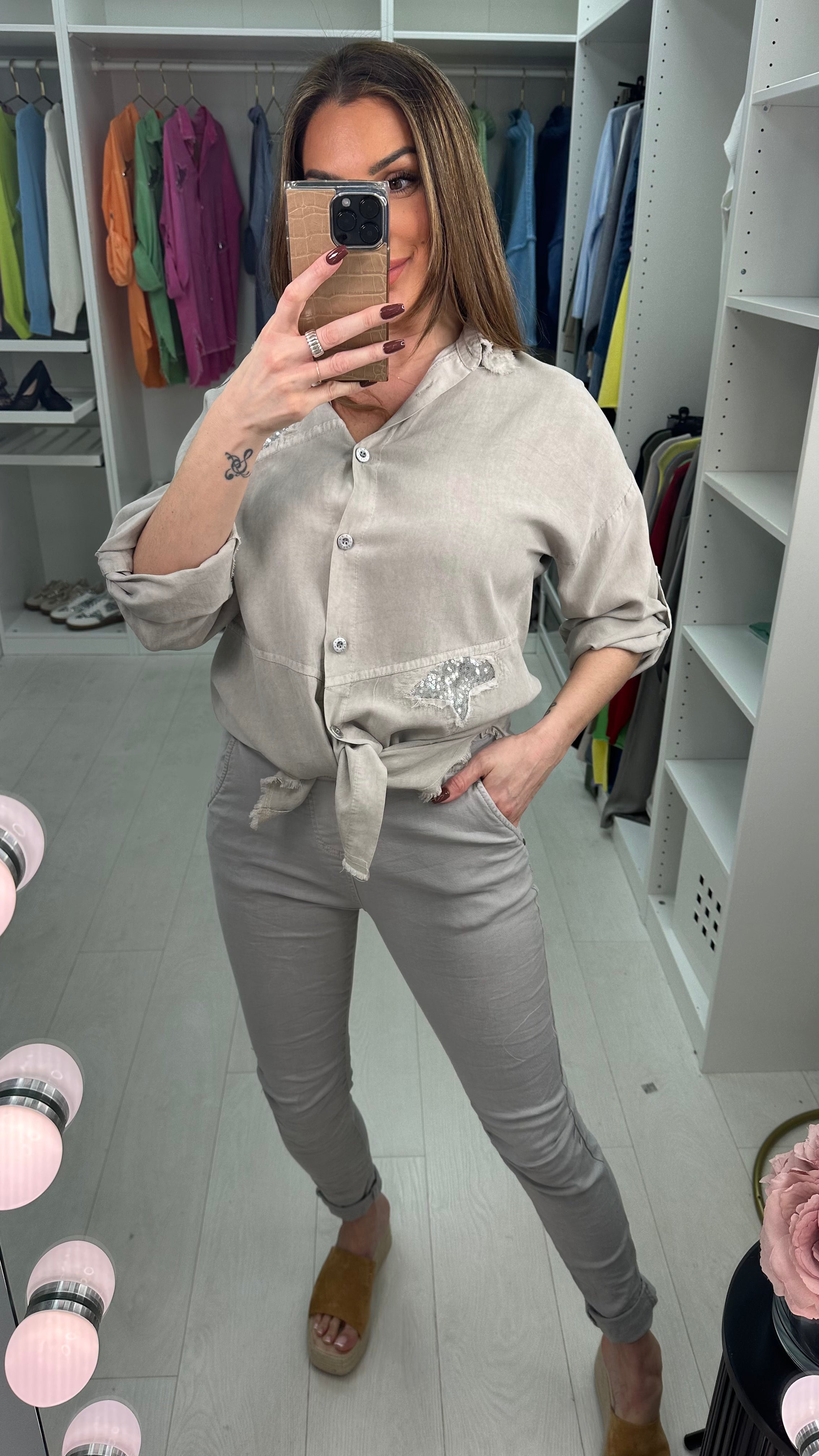 Avery Plain Elasticated Waist Straight Leg Jeans