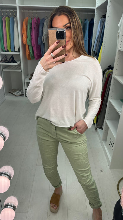 Avery Plain Elasticated Waist Straight Leg Jeans