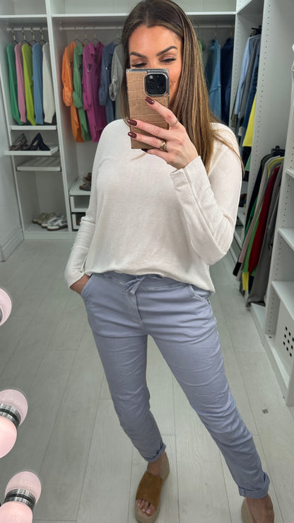 Avery Plain Elasticated Waist Straight Leg Jeans