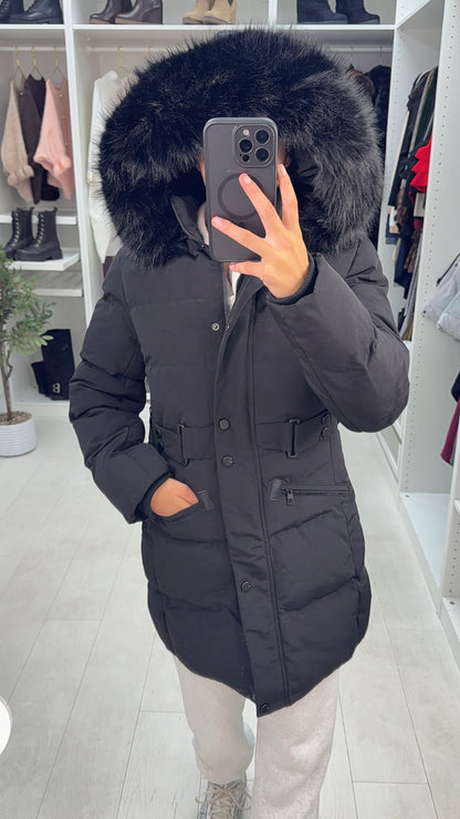 Andrea Faux Fur Hooded Kids Coat